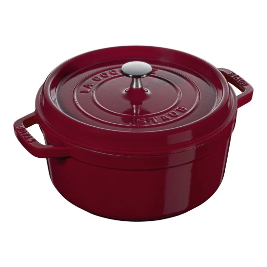Staub La Cocotte | Cocotte öntöttvas főzőedény 24 cm | bordó | kerek | öntöttvas