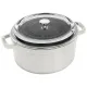 Staub öntöttvas edény | fehér | kerek | üvegfedővel 24 cm Staub öntöttvas edény | fehér | kerek | üvegfedővel 24 cm