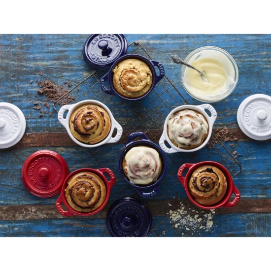 Staub kerámia | Cocotte öntöttvas főzőedény szett 4 darabos | kerek | kerámia | cherry