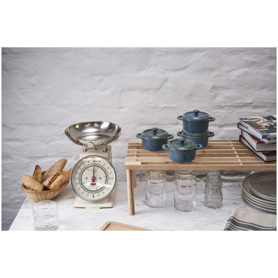 Staub kerámia | Cocotte öntöttvas főzőedény szett 4 darabos | kerek | kerámia |antik türkiz