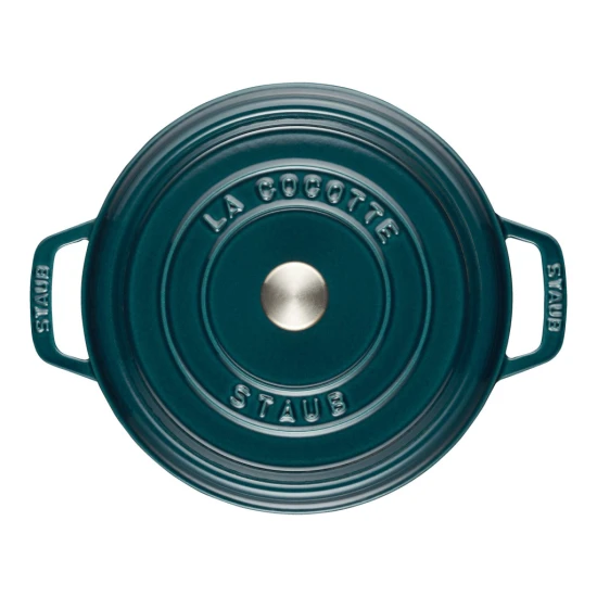 Staub La Cocotte | Cocotte öntöttvas főzőedény 24 cm | tengerkék | kerek | öntöttvas