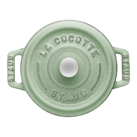 Staub La Cocotte | Mini Cocotte öntöttvas főzőedény 10 cm | zsálya | kerek | öntöttvas
