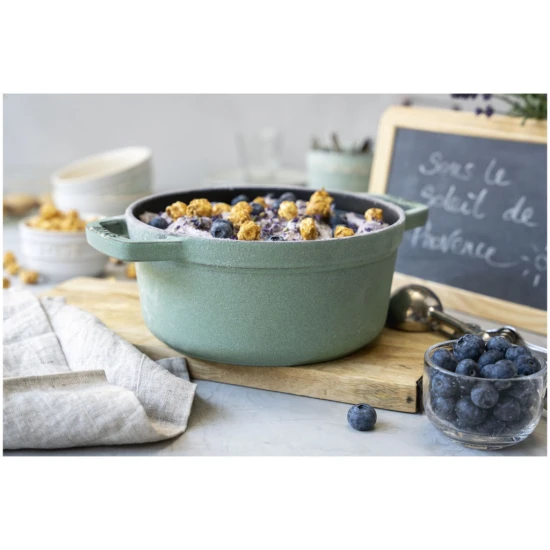 Staub La Cocotte | Cocotte öntöttvas főzőedény 22 cm | zsálya | kerek | öntöttvas