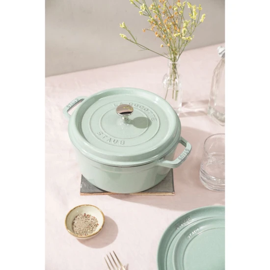 Staub La Cocotte | Cocotte öntöttvas főzőedény 22 cm | zsálya | kerek | öntöttvas