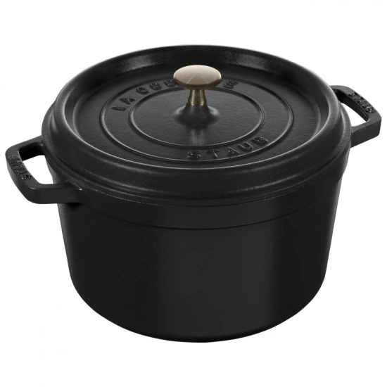 Staub öntöttvas edény | fekete | párolóval | mély 24 cm