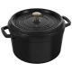 Staub öntöttvas edény | fekete | párolóval | mély 24 cm