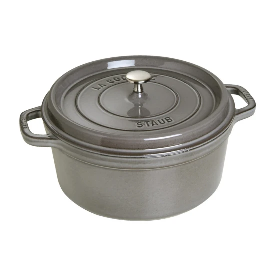 Staub La Cocotte | Cocotte öntöttvas főzőedény 28 cm | grafitszürke | kerek | öntöttvas