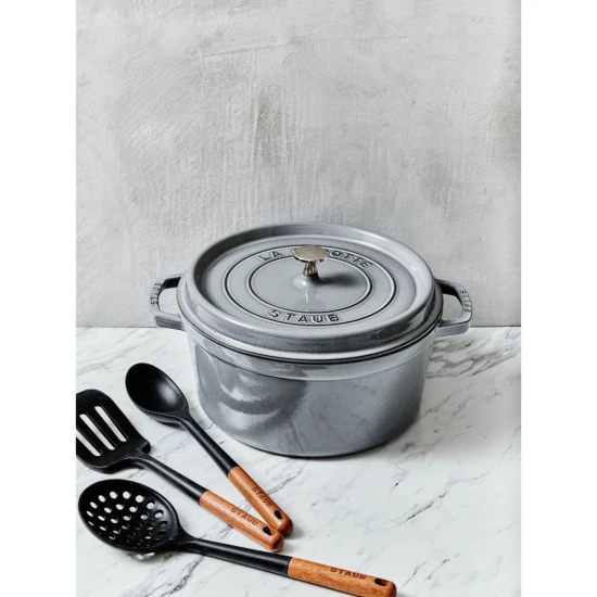 Staub La Cocotte | Cocotte öntöttvas főzőedény 28 cm | grafitszürke | kerek | öntöttvas