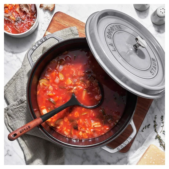 Staub La Cocotte | Cocotte öntöttvas főzőedény 28 cm | grafitszürke | kerek | öntöttvas