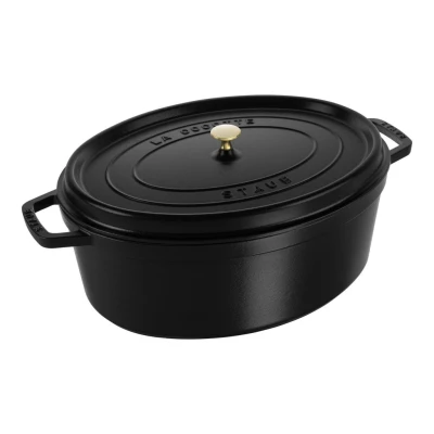 Staub La Cocotte | Cocotte öntöttvas főzőedény 33 cm | fekete | ovális | öntöttvas