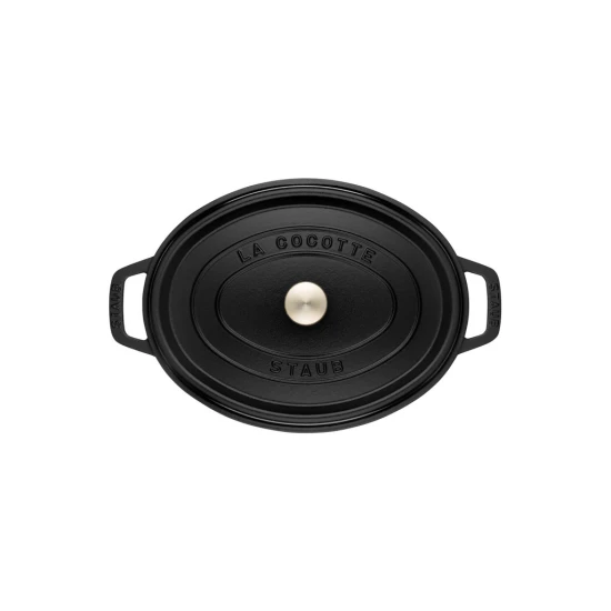 Staub La Cocotte | Cocotte öntöttvas főzőedény 33 cm | fekete | ovális | öntöttvas