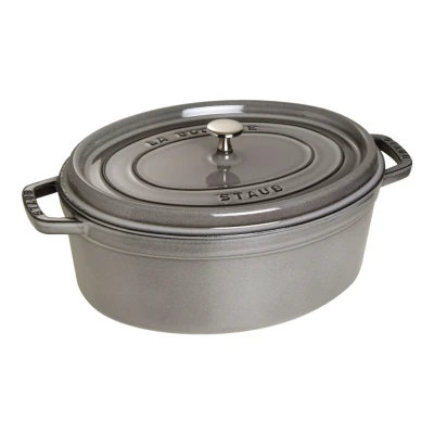 Staub La Cocotte | Cocotte öntöttvas főzőedény 33 cm | grafitszürke | ovális | öntöttvas