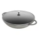 Staub Specialties | Wok üvegfedővel 37 cm | kerek | öntöttvas | grafitszürke