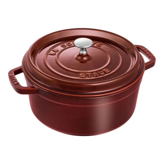 Staub La Cocotte | Cocotte öntöttvas főzőedény 24 cm | gránátvörös | kerek | öntöttvas