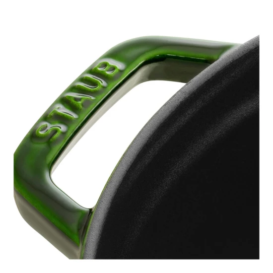 Staub La Cocotte | Cocotte öntöttvas főzőedény 28 cm | bazsalikomzöld | kerek | öntöttvas