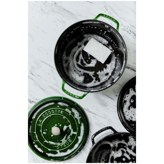 Staub La Cocotte | Cocotte öntöttvas főzőedény 28 cm | bazsalikomzöld | kerek | öntöttvas