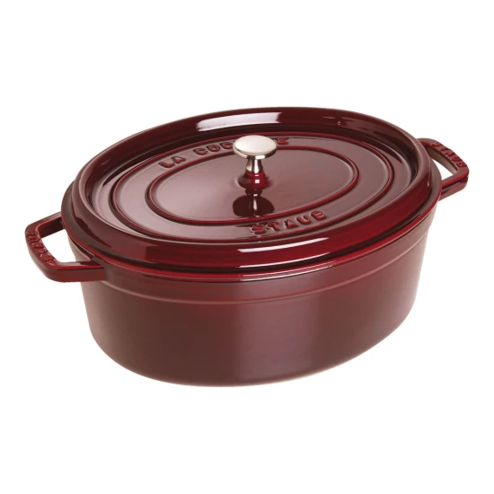 Staub La Cocotte | Cocotte öntöttvas főzőedény 31 cm | gránátvörös | ovális | öntöttvas