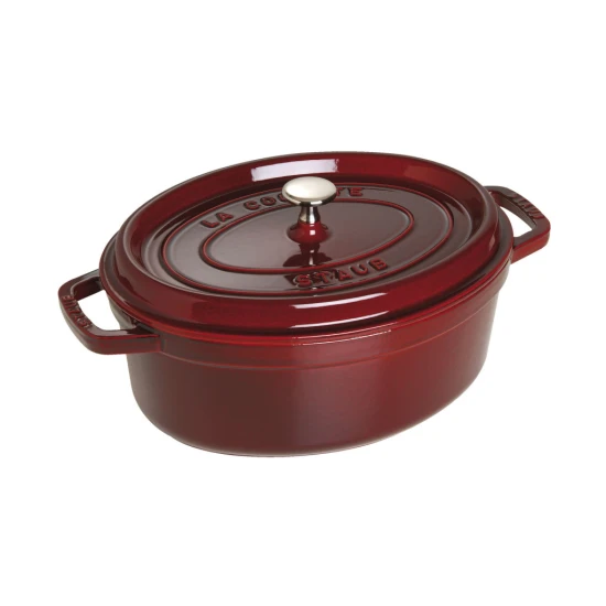 Staub La Cocotte | Cocotte öntöttvas főzőedény 31 cm | gránátvörös | ovális | öntöttvas