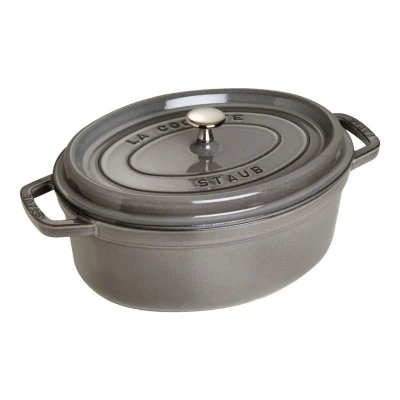 Staub La Cocotte | Cocotte öntöttvas főzőedény 37 cm | grafitszürke | ovális | öntöttvas