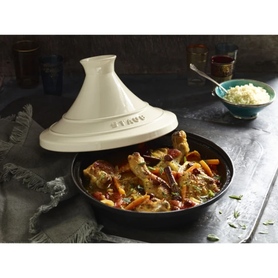 Staub Specialties | Tajine 20 cm | kerek | öntöttvas | krémszínű