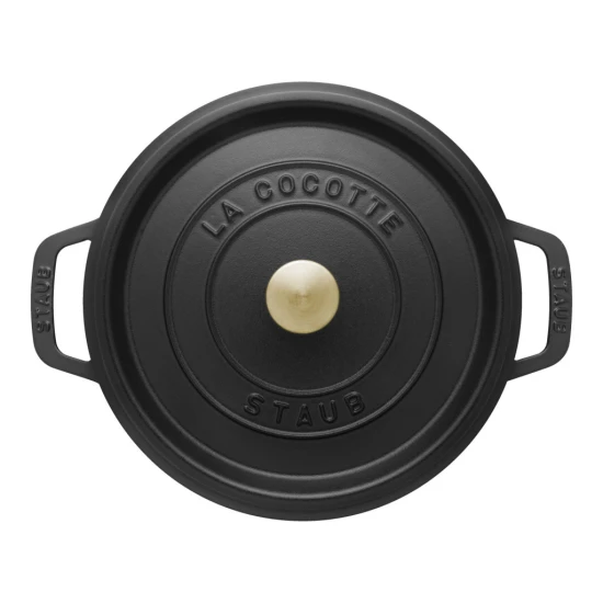 Staub La Cocotte | Cocotte öntöttvas főzőedény 12 cm | fekete | kerek | öntöttvas