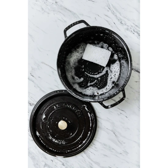Staub La Cocotte | Cocotte öntöttvas főzőedény 12 cm | fekete | kerek | öntöttvas