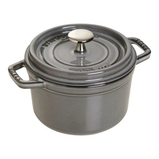 Staub La Cocotte | Cocotte öntöttvas főzőedény 14 cm | grafitszürke | kerek | öntöttvas