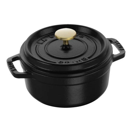 Staub La Cocotte | Cocotte öntöttvas főzőedény 14 cm | fekete | kerek | öntöttvas