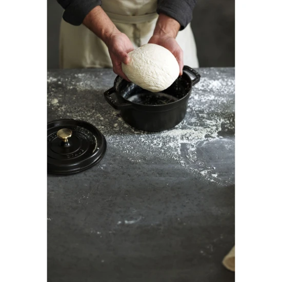 Staub La Cocotte | Cocotte öntöttvas főzőedény 14 cm | fekete | kerek | öntöttvas