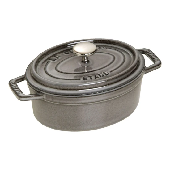 Staub La Cocotte | Cocotte öntöttvas főzőedény 15 cm | grafitszürke | ovális | öntöttvas