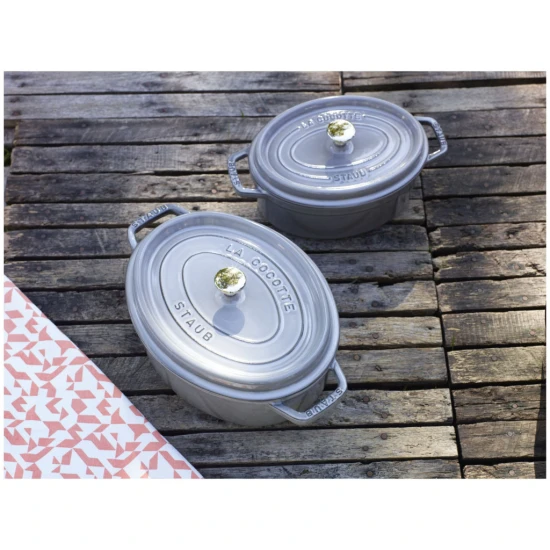 Staub La Cocotte | Cocotte öntöttvas főzőedény 15 cm | grafitszürke | ovális | öntöttvas