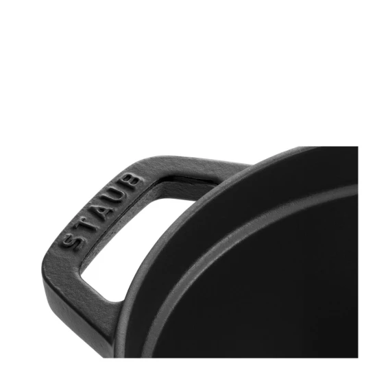 Staub La Cocotte | Cocotte öntöttvas főzőedény 15 cm | fekete | ovális | öntöttvas