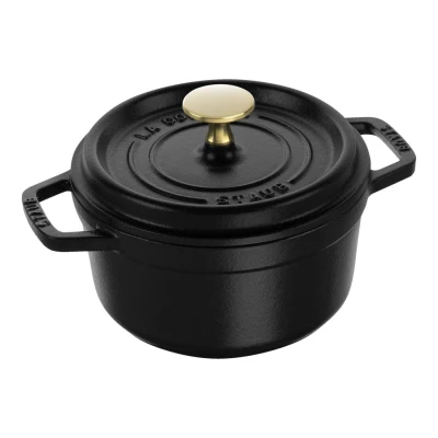 Staub La Cocotte | Cocotte öntöttvas főzőedény 16 cm | fekete | kerek | öntöttvas
