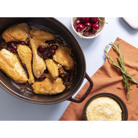 Staub La Cocotte | Cocotte öntöttvas főzőedény 33 cm | gránátvörös | ovális | öntöttvas