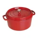 Staub La Cocotte | Cocotte öntöttvas főzőedény 28 cm | cherry | kerek 6,7 l | öntöttvas
