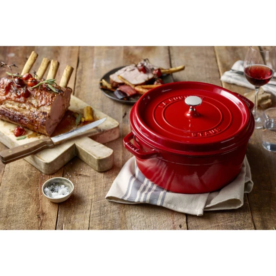 Staub La Cocotte | Cocotte öntöttvas főzőedény 30 cm | cherry | kerek | öntöttvas