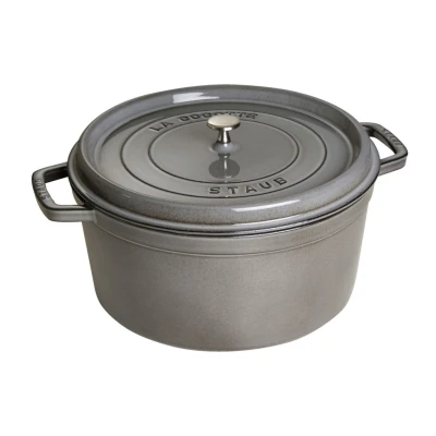 Staub La Cocotte | Cocotte öntöttvas főzőedény 30 cm | grafitszürke | kerek | öntöttvas