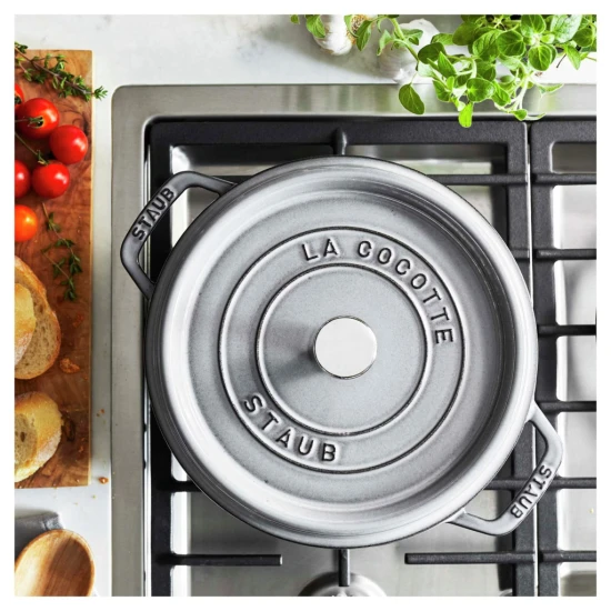 Staub La Cocotte | Cocotte öntöttvas főzőedény 30 cm | grafitszürke | kerek | öntöttvas