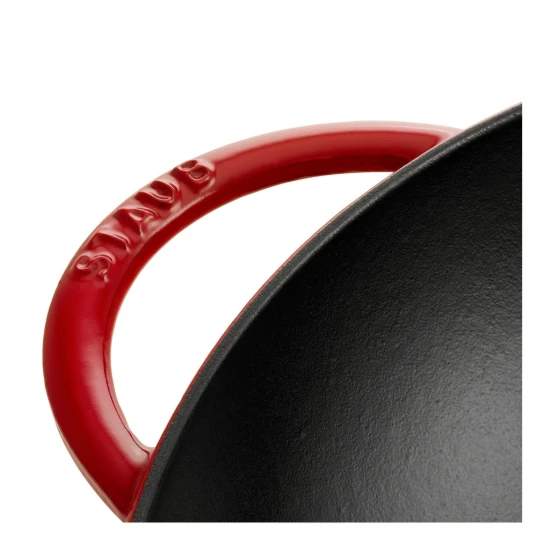 Staub Specialties | Wok üvegfedővel 37 cm | kerek | öntöttvas | cherry