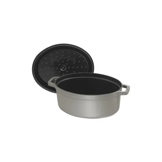 Staub öntöttvas edény | szürke | ovális 29 cm | 4,2l Staub öntöttvas edény | szürke | ovális 29 cm | 4,2l