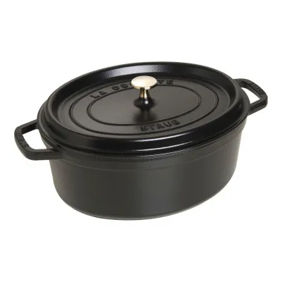 Staub öntöttvas edény | fekete | ovális 31 cm | 5,5l