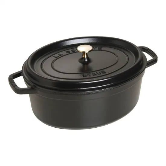 Staub öntöttvas edény | fekete | ovális 31 cm | 5,5l Staub öntöttvas edény | fekete | ovális 31 cm | 5,5l