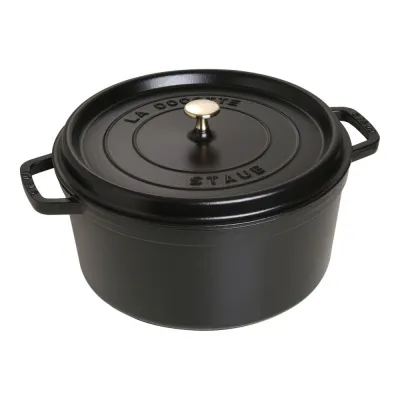 Staub öntöttvas edény fekete 30 cm