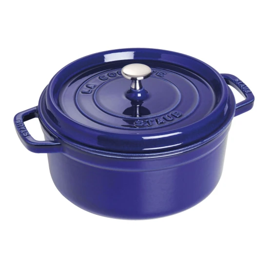 Staub La Cocotte | Cocotte öntöttvas főzőedény 22 cm | sötétkék | kerek | öntöttvas