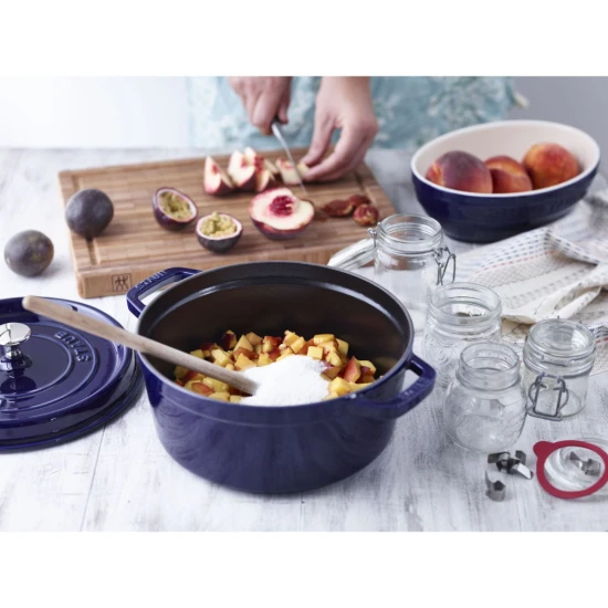Staub La Cocotte | Cocotte öntöttvas főzőedény 22 cm | sötétkék | kerek | öntöttvas
