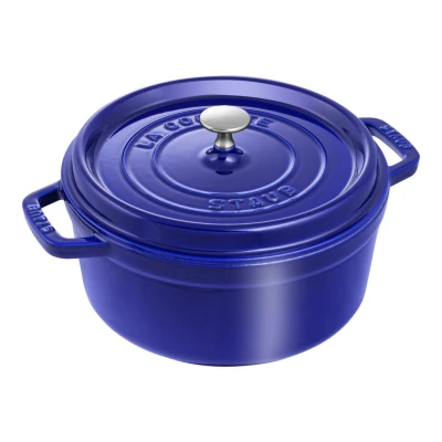 Staub La Cocotte | Cocotte öntöttvas főzőedény 24 cm | sötétkék | kerek | öntöttvas