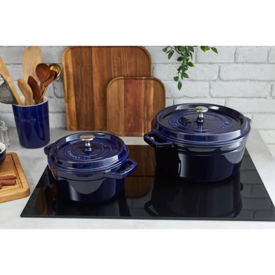 Staub La Cocotte | Cocotte öntöttvas főzőedény 24 cm | sötétkék | kerek | öntöttvas
