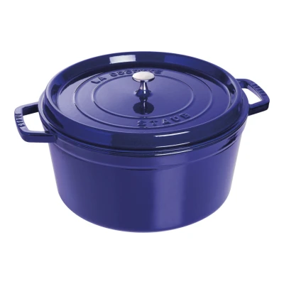 Staub La Cocotte | Cocotte öntöttvas főzőedény 30 cm | sötétkék | kerek | öntöttvas