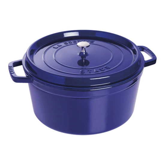 Staub La Cocotte | Cocotte öntöttvas főzőedény 30 cm | sötétkék | kerek | öntöttvas