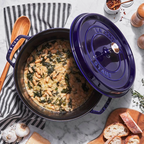 Staub La Cocotte | Cocotte öntöttvas főzőedény 30 cm | sötétkék | kerek | öntöttvas